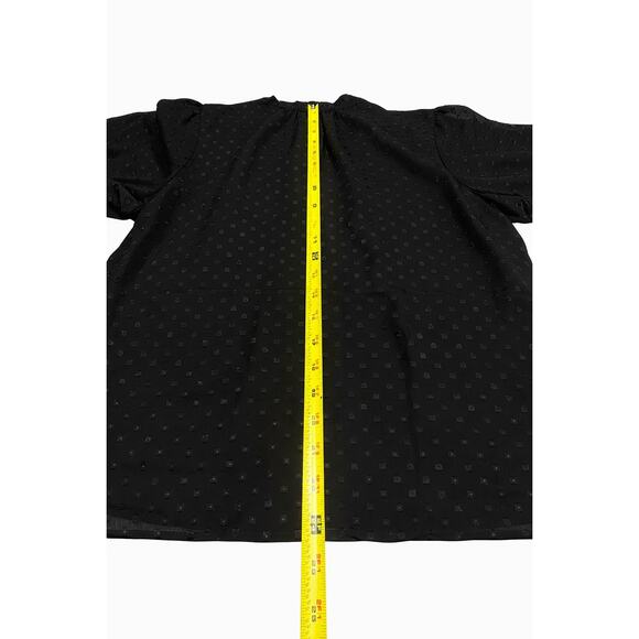 Calvin Klein Black Clip Dot Tie-Neck Blouse | Office Siren Energy | Size M | NWT - Picture 7 of 8